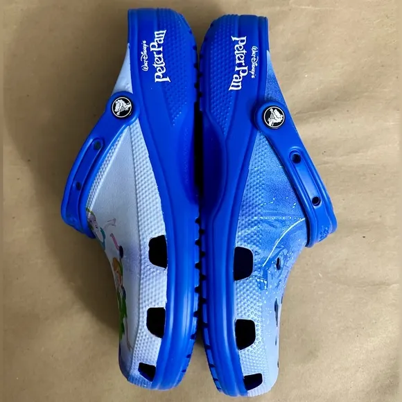 NWT Crocs Disney Parks Peter Pan Blue Classic Clogs