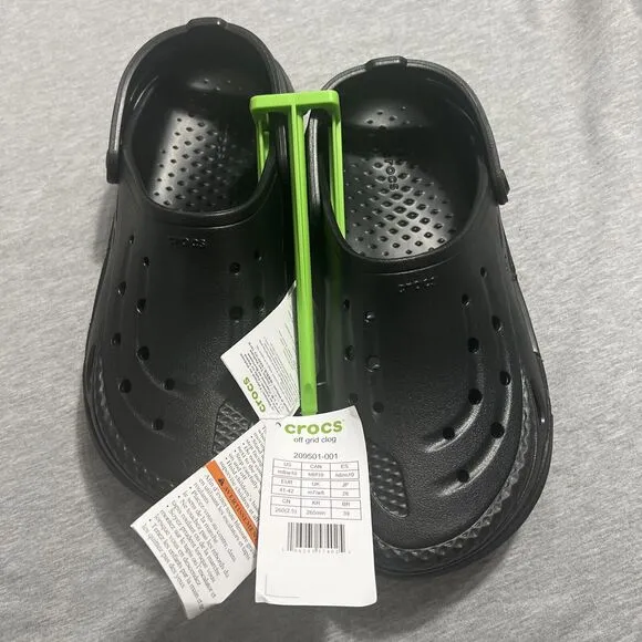 NWT Crocs Unisex Off Grid Clog - Black M 8 W 10 Streetwear Comfort Shoes
