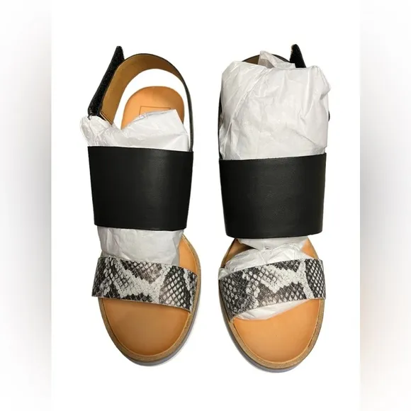 NWT Dolce Vita Lizzie Black Multi Wedge Heels 8