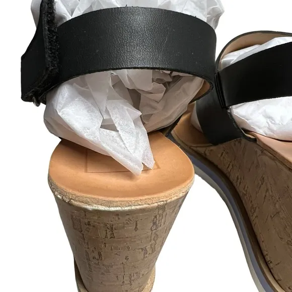 NWT Dolce Vita Lizzie Black Multi Wedge Heels 8