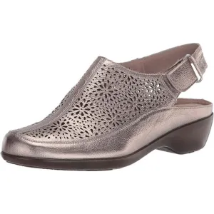 NWT Easy Spirit Women's Dawn Slingback Block Heel Clogs-Light Bronze Leather-S 7