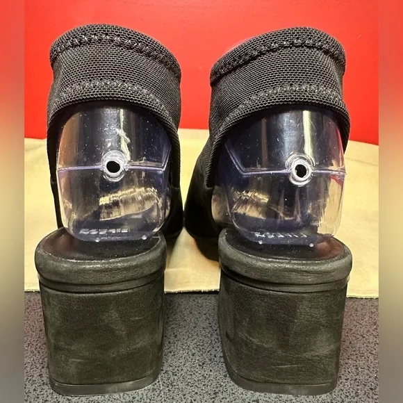 NWT Eileen Fisher Luca Black Slingback Open Toe Heels Women’s Size 8M with Box