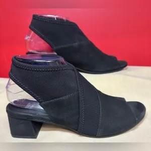 NWT Eileen Fisher Luca Black Slingback Open Toe Heels Women’s Size 8M with Box