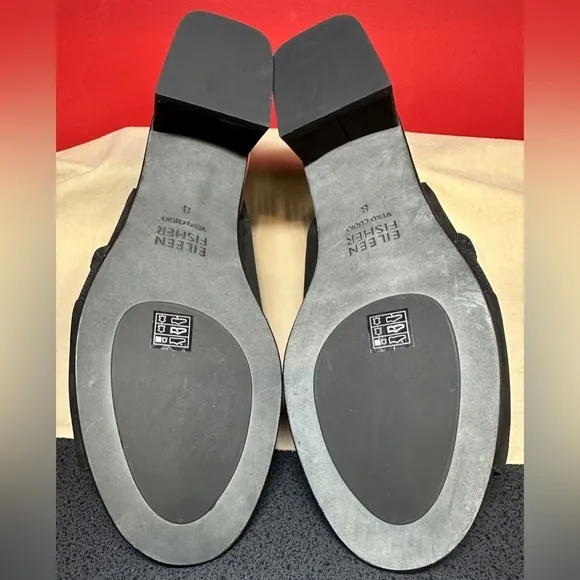 NWT Eileen Fisher Luca Black Slingback Open Toe Heels Women’s Size 8M with Box
