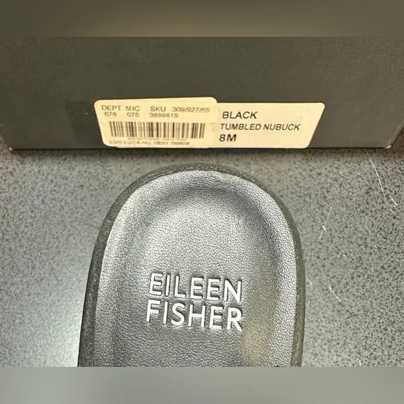 NWT Eileen Fisher Luca Black Slingback Open Toe Heels Women’s Size 8M with Box