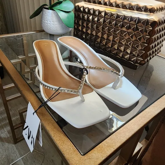 NWT Embellished Zara Kitten Heels