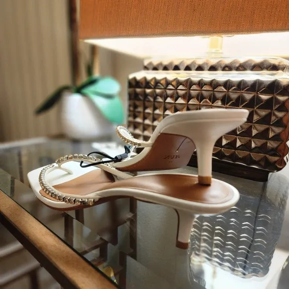 NWT Embellished Zara Kitten Heels