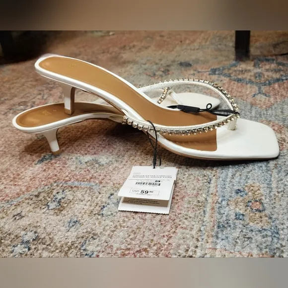 NWT Embellished Zara Kitten Heels
