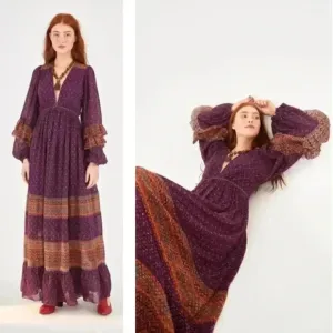 NWT FARM Rio Sophie Scarf Maxi Dress in Multi Rare Bohemian Summer Maxi