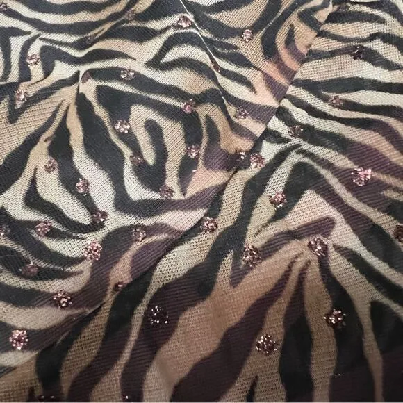 NWT Forever 21 vintage brown tiger print skirt with copper sparkles sz L
