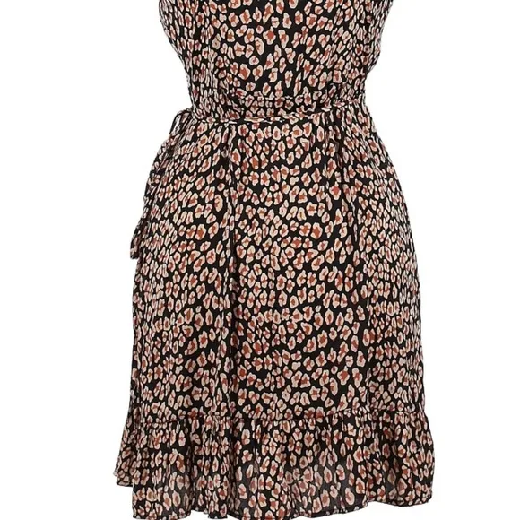 NWT FREE PEOPLE All My Love Printed Wrap Mini Slip Dress Size Medium