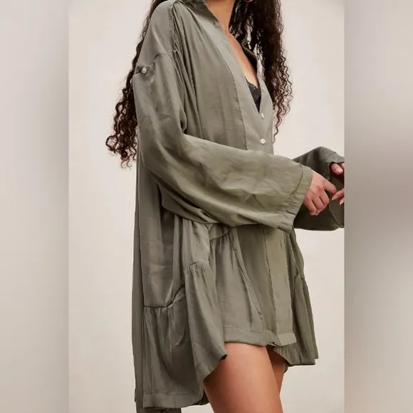 NWT Free People Moonstruck Shirt Dress Serpent
