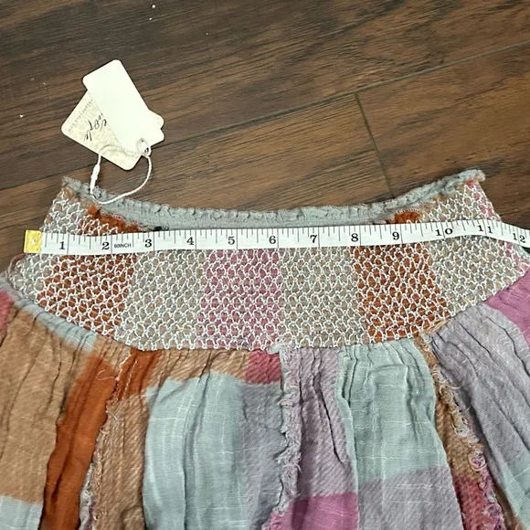 NWT Free People One Averie Maxi Skirt Light Blue Combo Size Small