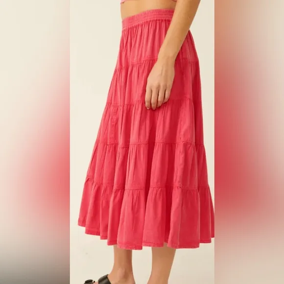 NWT Free People Tiered Midi Skirt size Med