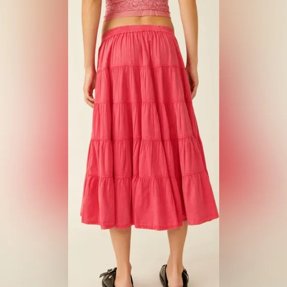 NWT Free People Tiered Midi Skirt size Med