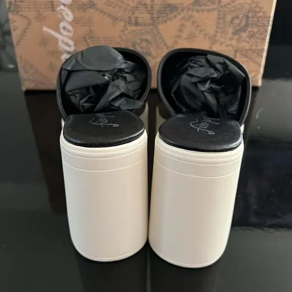 NWT Free People platform leather black mules 38