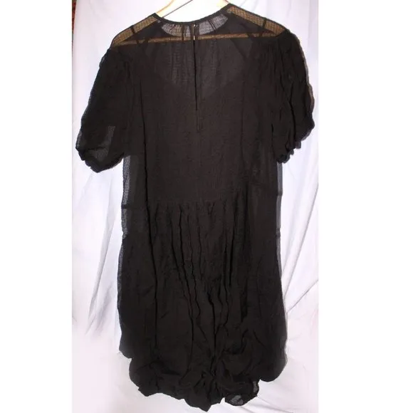 NWT H&amp;M Short Sleeve Wide-Cut Overlay Midi Dress Size S