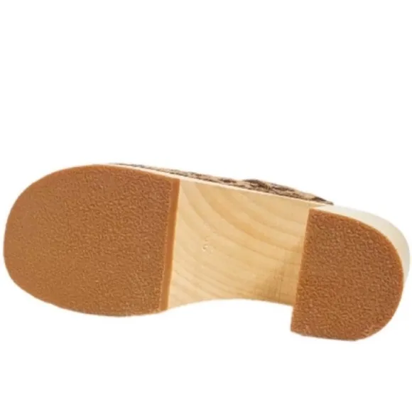 NWT! HASBEEN Leather Leopard Print Swedish Clogs