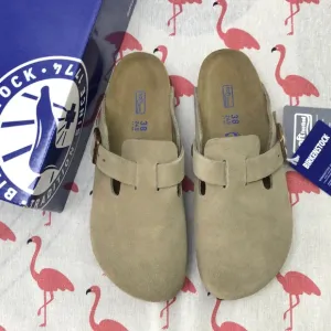 NWT | HOT Women's Taupe Suede Birkenstock Boston Shoes - Narrow Fit