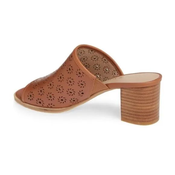 NWT Jack Rogers Mocha Leather Ronnie Slide Mules 8