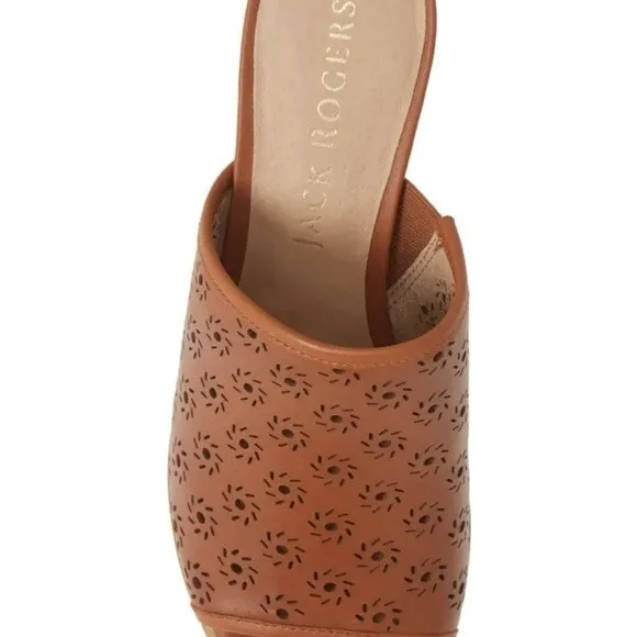 NWT Jack Rogers Mocha Leather Ronnie Slide Mules 8