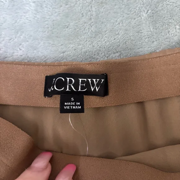NWT J.Crew Gwyneth Pleated Slip Skirt Size S Camel Midi 31” Length