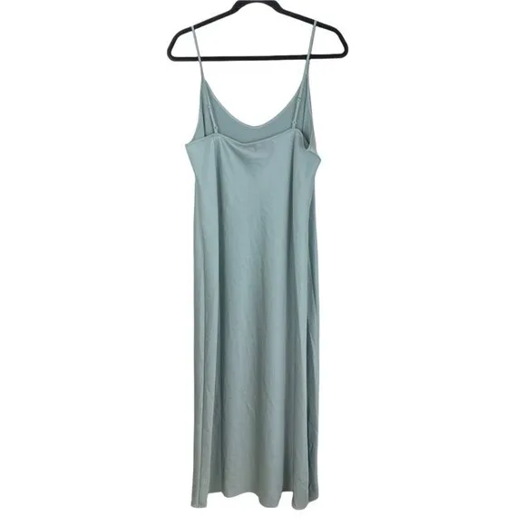 NWT Jenni Kayne Everyday Bias Cut Satin Long Slip Dress in Mist Green XL