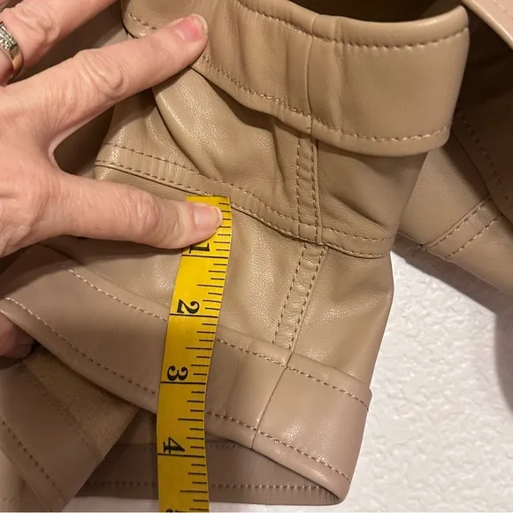 NWT Jonathan SIMKHAI Chace Belted Faux Leather Shorts size 2 Tan