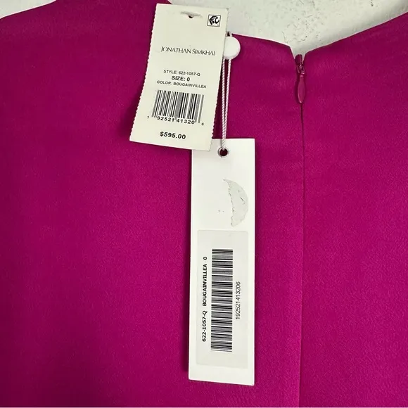 NWT JONATHAN SIMKHAI Kadence Bell-Sleeve Satin Mini Dress Size 0 MSRP $595