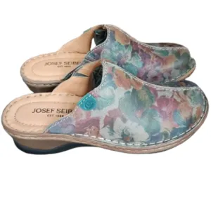 NWT Josef Seibel Women's Catalonia 51 Graphite Slip-On Clogs - Multicolo…