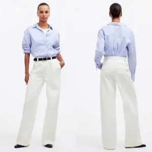 NWT Madewell The Harlow Wide-Leg Jean: Airy Denim Edition Size 28 Tile White