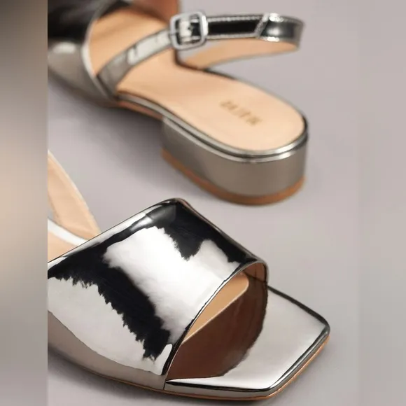NWT Maeve Square-Toe Slingback Kitten Heels