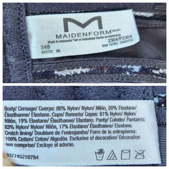 🩵NWT Maidenform Black Convertible Slip Shapewear 34B