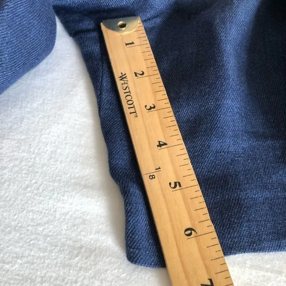 NWT Massimo Dutti Blue Denim 100% Linen Cargo Bermuda Shorts 4