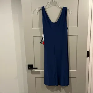 NWT Miraclesuit Size 12 Navy Blue Everyday Shapewear Wrap Dress Slimming Slip