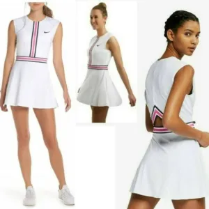 NWT Nike Active Tennis Dress L Large skirt Dri-FIT Court Dress White