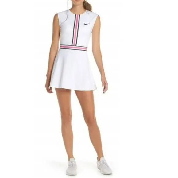 NWT Nike Active Tennis Dress L Large skirt Dri-FIT Court Dress White