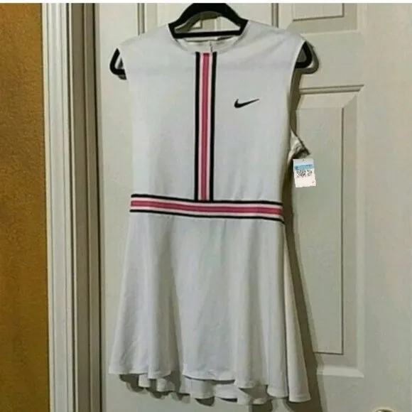 NWT Nike Active Tennis Dress L Large skirt Dri-FIT Court Dress White