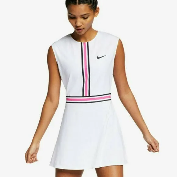 NWT Nike Active Tennis Dress L Large skirt Dri-FIT Court Dress White