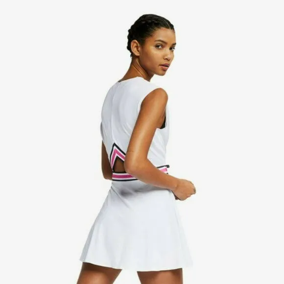 NWT Nike Active Tennis Dress L Large skirt Dri-FIT Court Dress White