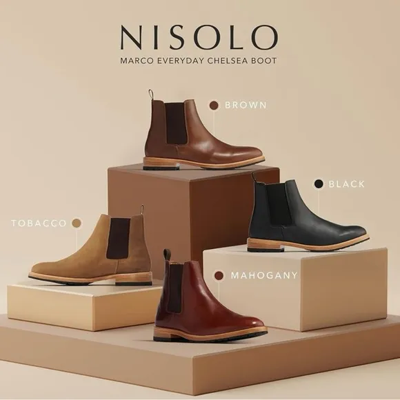 NWT Nisolo Men’s Marco Everyday Chelsea Boot - Black - Size 10