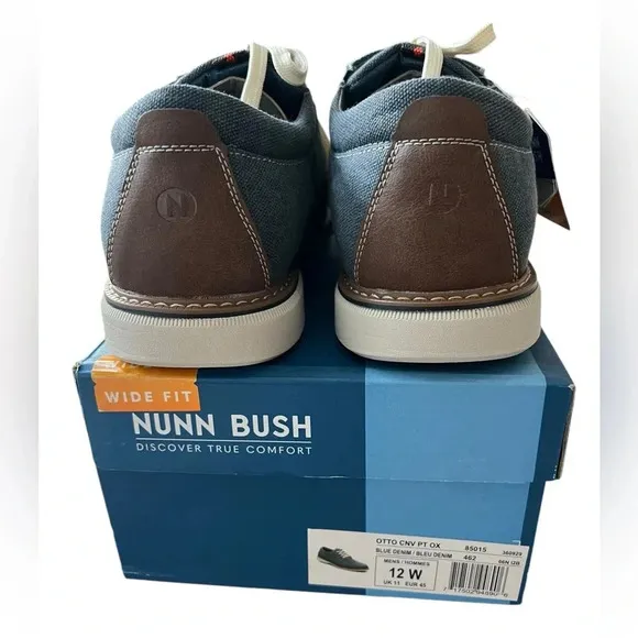 NWT Nunn Bush Otto Canvas Plain Toe Oxfords
