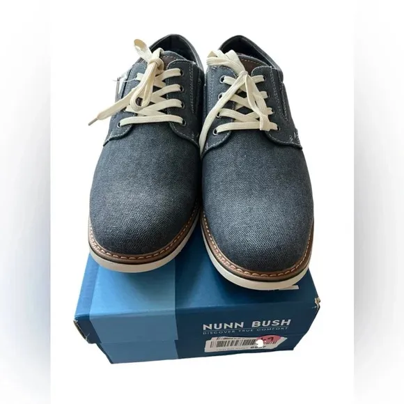 NWT Nunn Bush Otto Canvas Plain Toe Oxfords