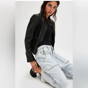 NWT One Teaspoon Studded Sinners DroppedBoyfriend Jeans Sz 25