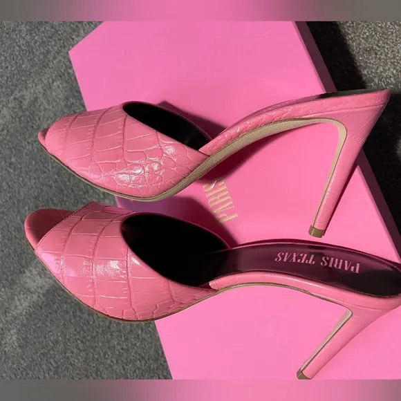 NWT Pink Paris Texas Mules