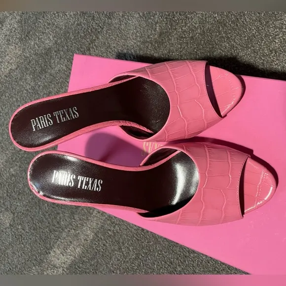 NWT Pink Paris Texas Mules