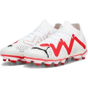 NWT PUMA Men's Future Match FG Soccer Shoes,White/Red -Size 12