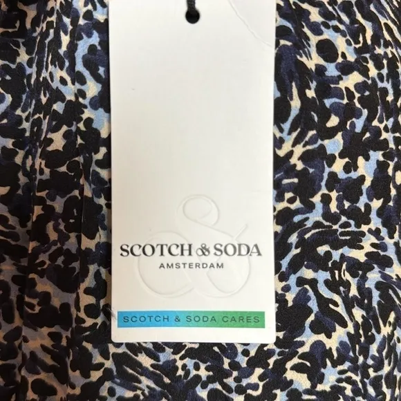 NWT Scotch &amp; Soda Asymmetric black and white tiered skirt. Size medium