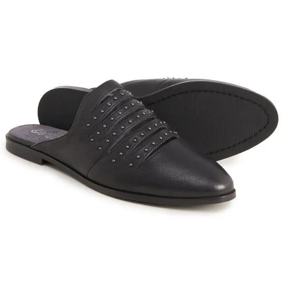 NWT Seychelles Leather Studs Embellished Cut Out Comfort Shoes Slip-on Mules