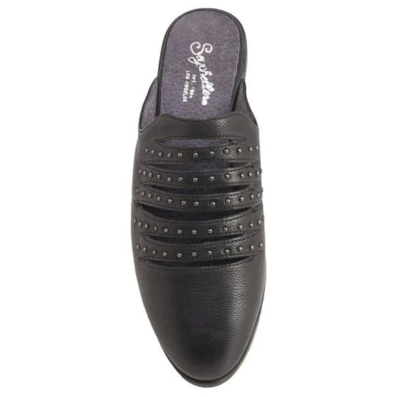 NWT Seychelles Leather Studs Embellished Cut Out Comfort Shoes Slip-on Mules